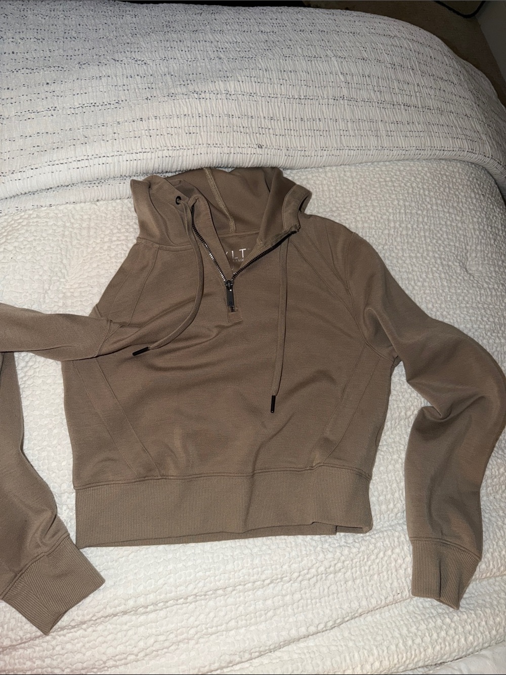 BYLT Basics Taupe Half-Zip Hoodie